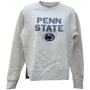 heather oxford women's crew sweatshirt with Penn State and Athletic Logo